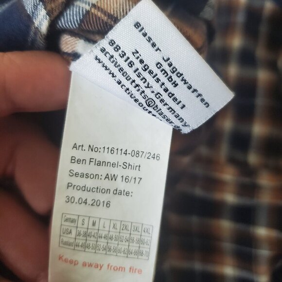 Blaser Outfitters Mens 3X Ben Flannel Shirt - Picture 5 of 8